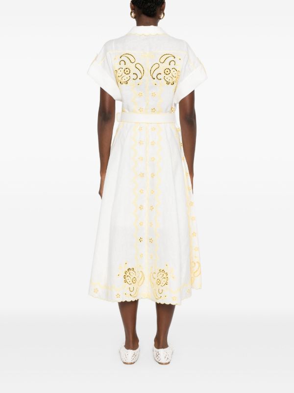 ZIMMERMANN Lucky Embroidered Midi Dress | Browns Day Dresses