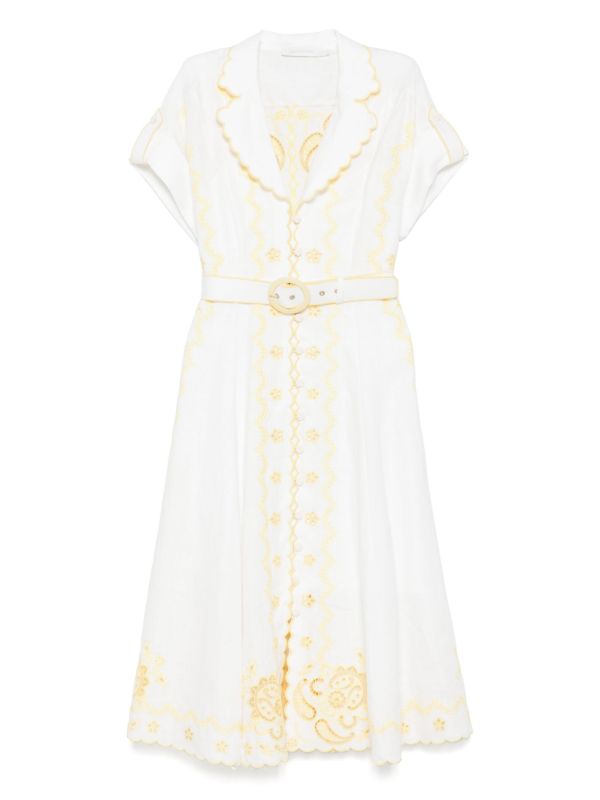 ZIMMERMANN Lucky Embroidered midi dress | Browns Day Dresses