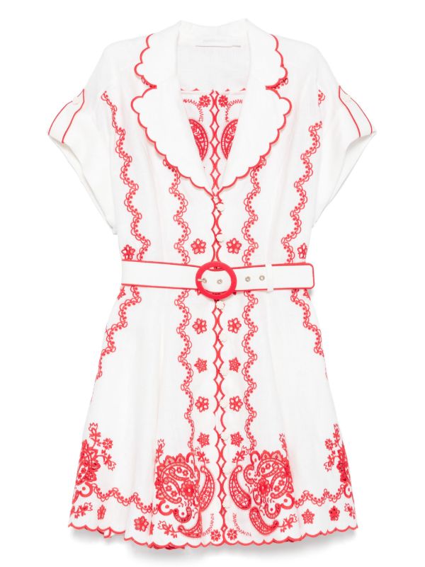 ZIMMERMANN Lucky Embroidered mini dress | Browns Day Dresses