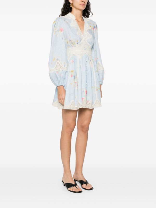 ZIMMERMANN Lucky Lace Plunge Mini Dress | Browns Day Dresses