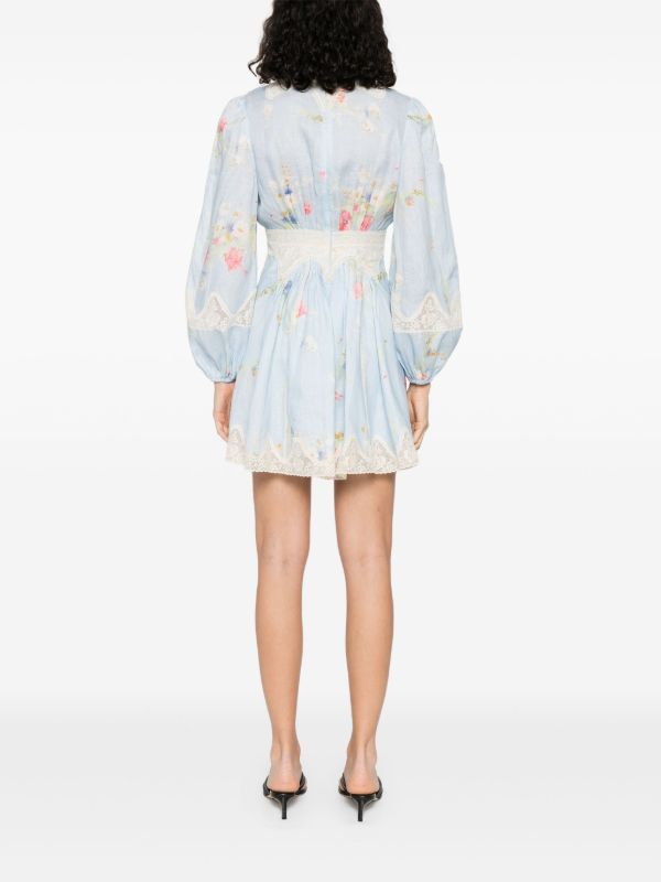 ZIMMERMANN Lucky Lace Plunge Mini Dress | Browns Day Dresses