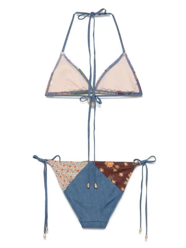 ZIMMERMANN Patchwork-print Bikini | Browns Bikinis