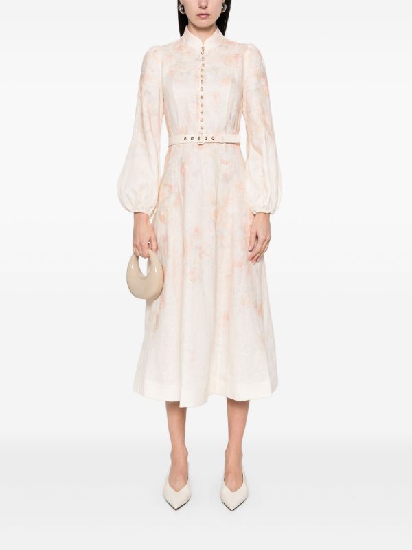 ZIMMERMANN Rose-print Midi Dress | Browns Day Dresses