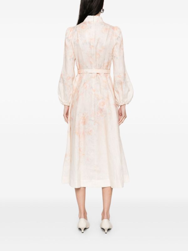 ZIMMERMANN Rose-print Midi Dress | Browns Day Dresses