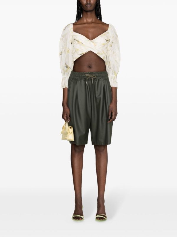 ZIMMERMANN White Pleated Cropped Blouse | Browns Blouses