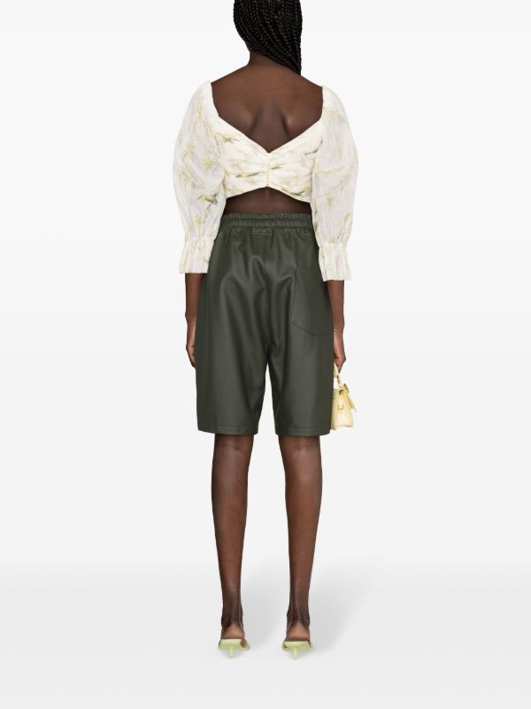 ZIMMERMANN White Pleated Cropped Blouse | Browns Blouses