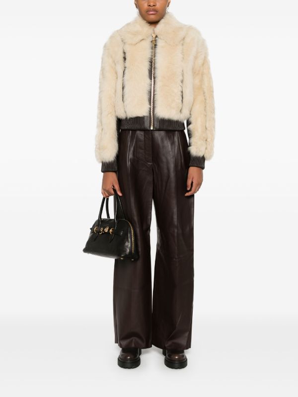 ZIMMERMANN Wide-leg Leather Trousers | Browns Straight-Leg Pants