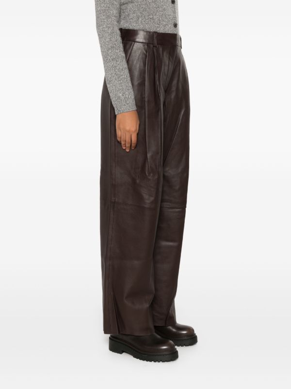 ZIMMERMANN Wide-leg Leather Trousers | Browns Straight-Leg Pants