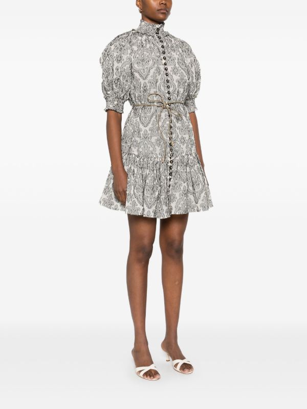 ZIMMERMANN Wylie Lantern Mini Dress | Browns Cocktail & Party Dresses