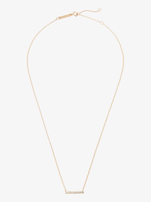 Zoë Chicco 14K Yellow Gold Baguette Five Diamond Bar Necklace | Browns Fine Necklaces