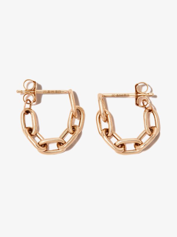 Zoë Chicco 14K yellow gold chain link huggie earrings | Browns Earrings