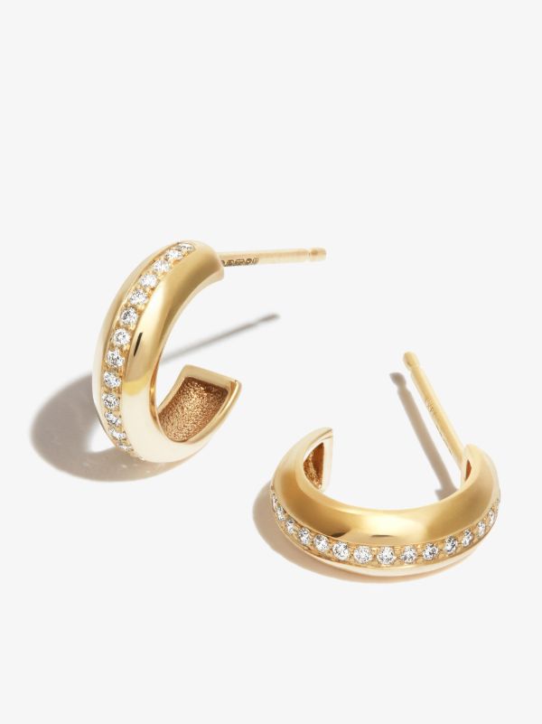 Zoë Chicco 14K Yellow Gold Chubby Diamond Huggie Hoop Earrings | Browns Fine Earrings