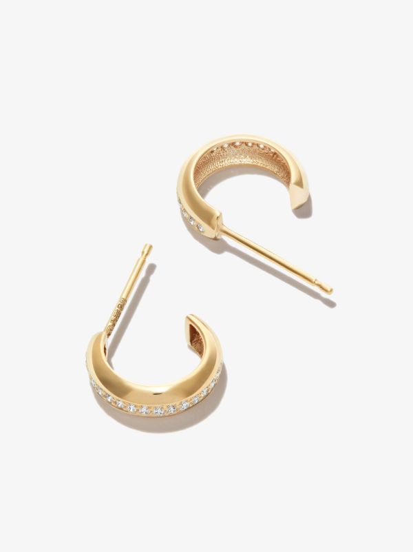 Zoë Chicco 14K Yellow Gold Chubby Diamond Huggie Hoop Earrings | Browns Fine Earrings