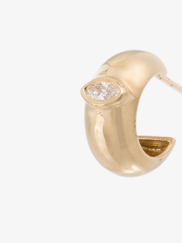 Zoë Chicco 14K Yellow Gold Diamond Huggie Hoop Earrings | Browns Fine Earrings