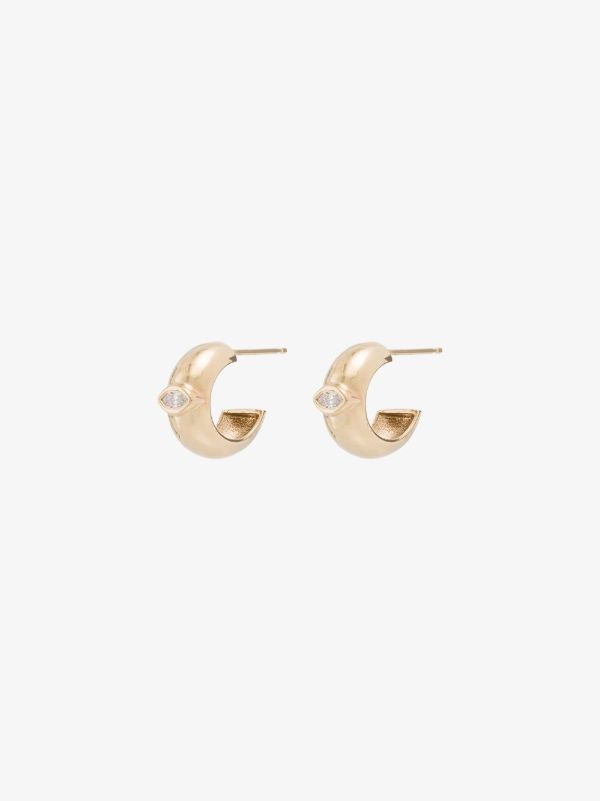 Zoë Chicco 14K yellow gold diamond huggie hoop earrings | Browns Fine Earrings