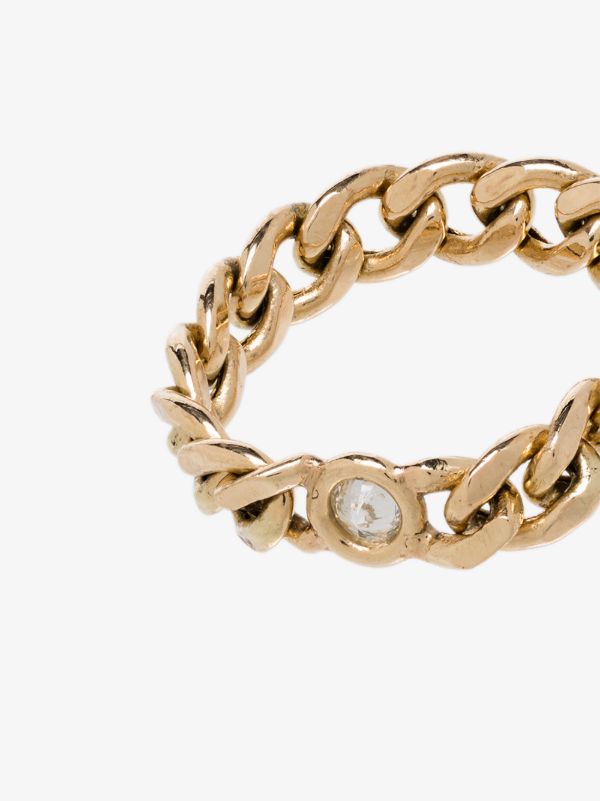 Zoë Chicco 14K Yellow Gold Medium Curb Chain Diamond Ring | Browns Fine Rings