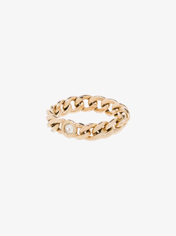 Zoë Chicco 14K yellow gold medium curb chain diamond ring | Browns Fine Rings