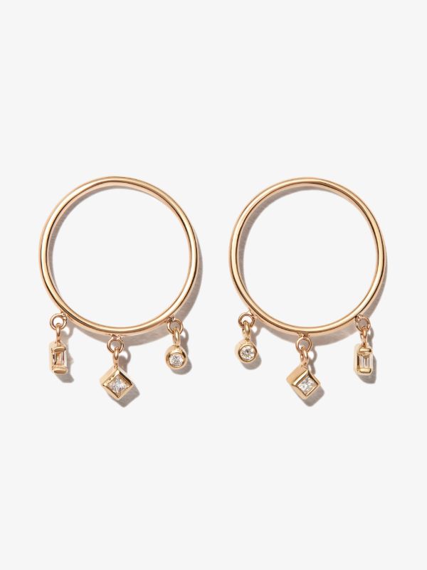 Zoë Chicco 14K yellow gold medium diamond hoop earrings | Browns Fine Earrings