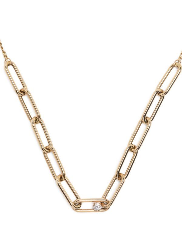 Zoë Chicco 14K Yellow Gold Paperclip Diamond Necklace | Browns Fine Necklaces