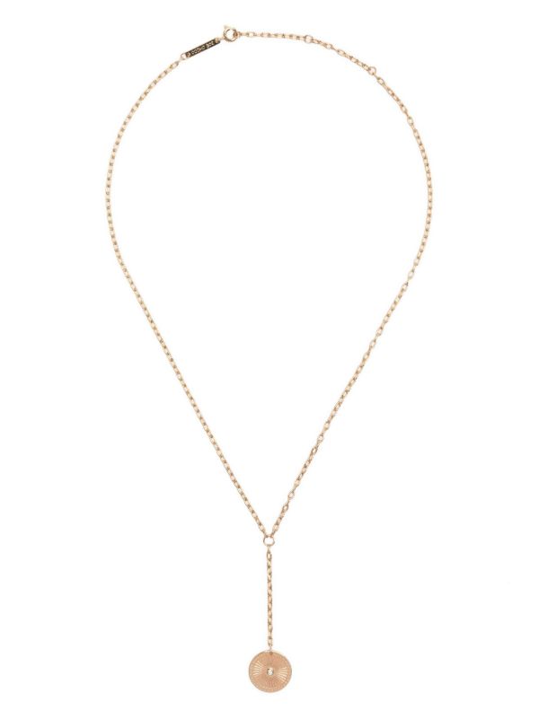 Zoë Chicco 14K Yellow Gold Small Sunbeam Medallion Diamond Necklace | Browns Fine Necklaces