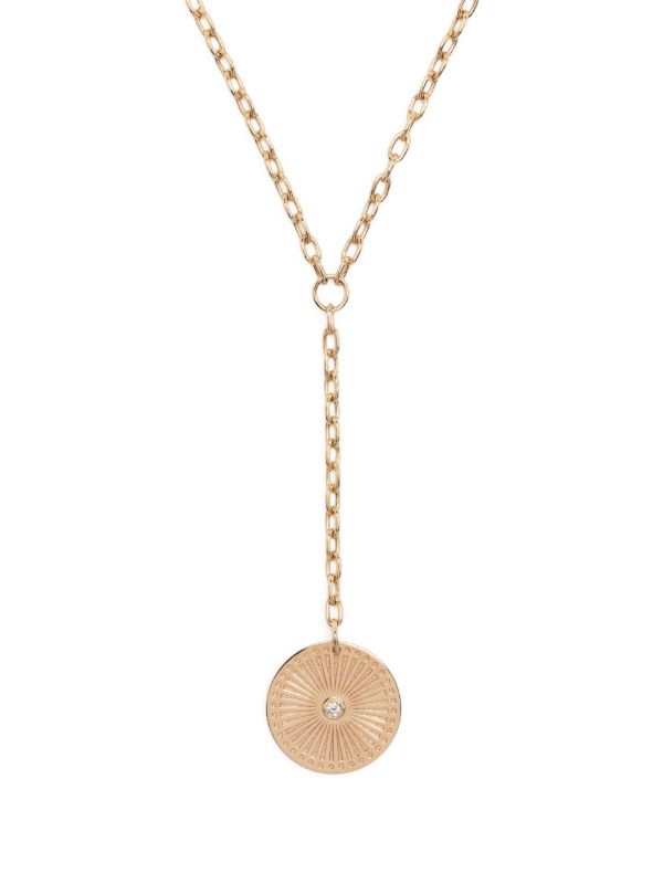 Zoë Chicco 14K Yellow Gold Small Sunbeam Medallion Diamond Necklace | Browns Fine Necklaces